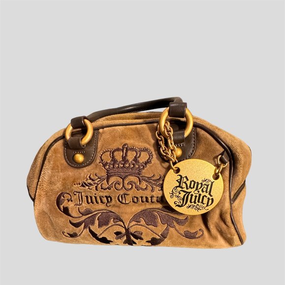 Juicy Couture Vintage Bowler bag tan velour royal juicy bag
